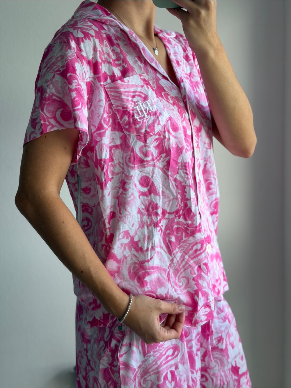 Ralph Lauren Women's Pink Floral Short Pajama Set - Picture 2 of 8